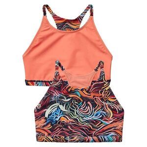 Athleta Girl Swim Top Reversible Field Day Bikini Top Size XL NWT